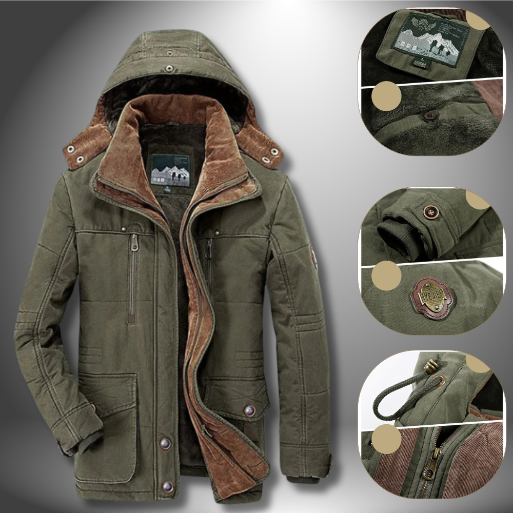 DAVIDE - Robusto cappotto invernale isolato con cappuccio