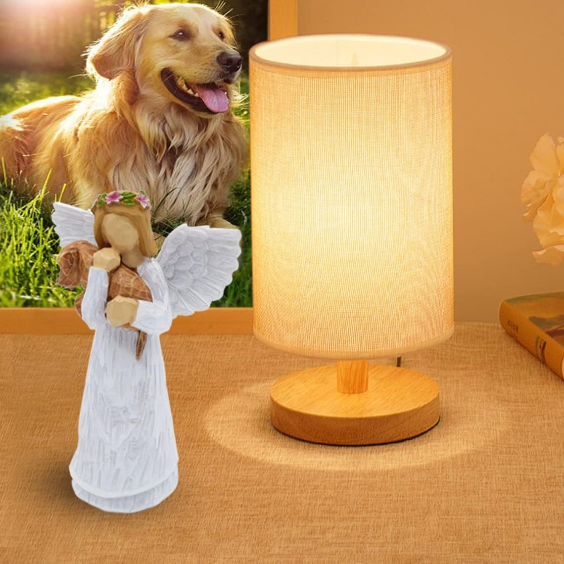 Set regalo commemorativo per cani con statuetta dell'angelo dell'amicizia e braccialetto Chakra Rainbow Bridge