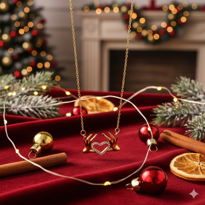 Collana con abbraccio dal cuore dorato