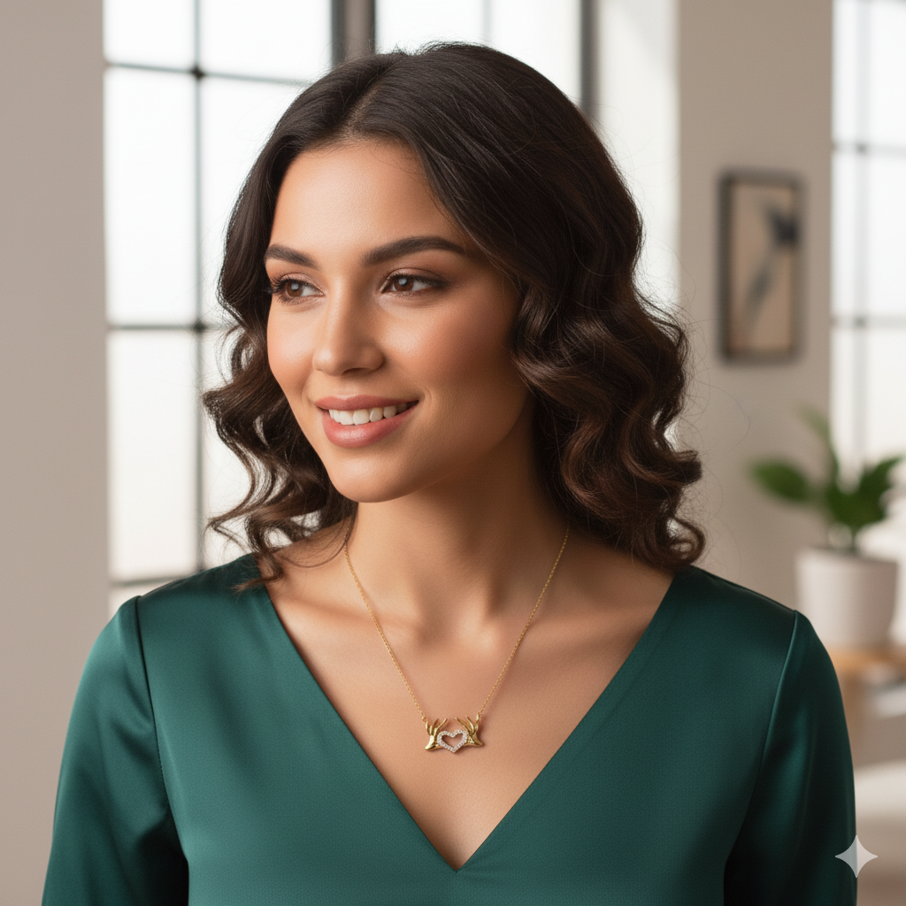 Collana con abbraccio dal cuore dorato