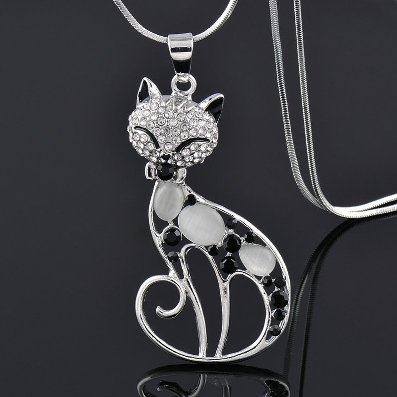 Collana Cats of Love in argento sterling e zirconi incastonati