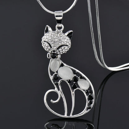 Collana Cats of Love in argento sterling e zirconi incastonati