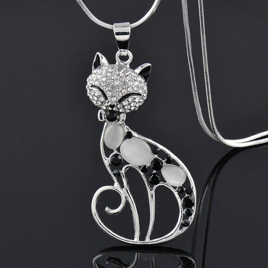 Collana Cats of Love in argento sterling e zirconi incastonati