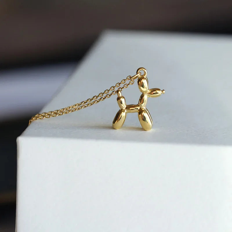Collana Balloon Dog – Collana giocosa da donna con pendente a forma di animale in oro
