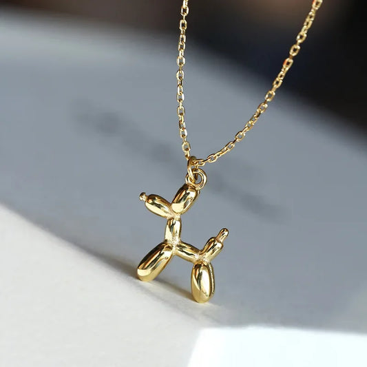 Collana Balloon Dog – Collana giocosa da donna con pendente a forma di animale in oro