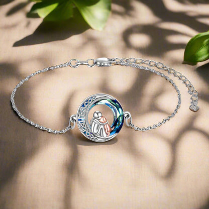 Bracciale regolabile con ciondolo a forma di cane in argento sterling