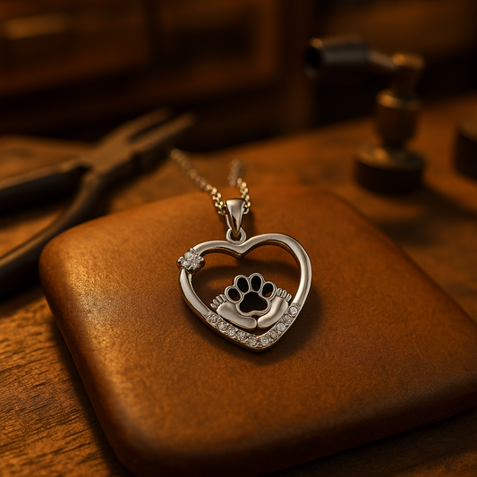 Catena con ciondolo a forma di zampa con zirconi - Compagni fedeli