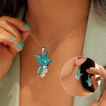 Bellissima collana con colibrì e orecchini in omaggio