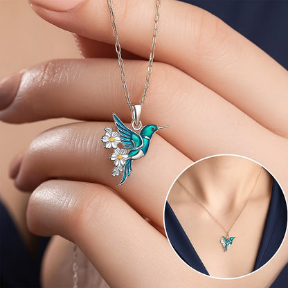 Bellissima collana con colibrì e orecchini in omaggio