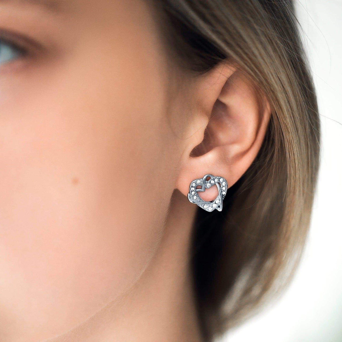 Orecchini a bottone Infinity Heart