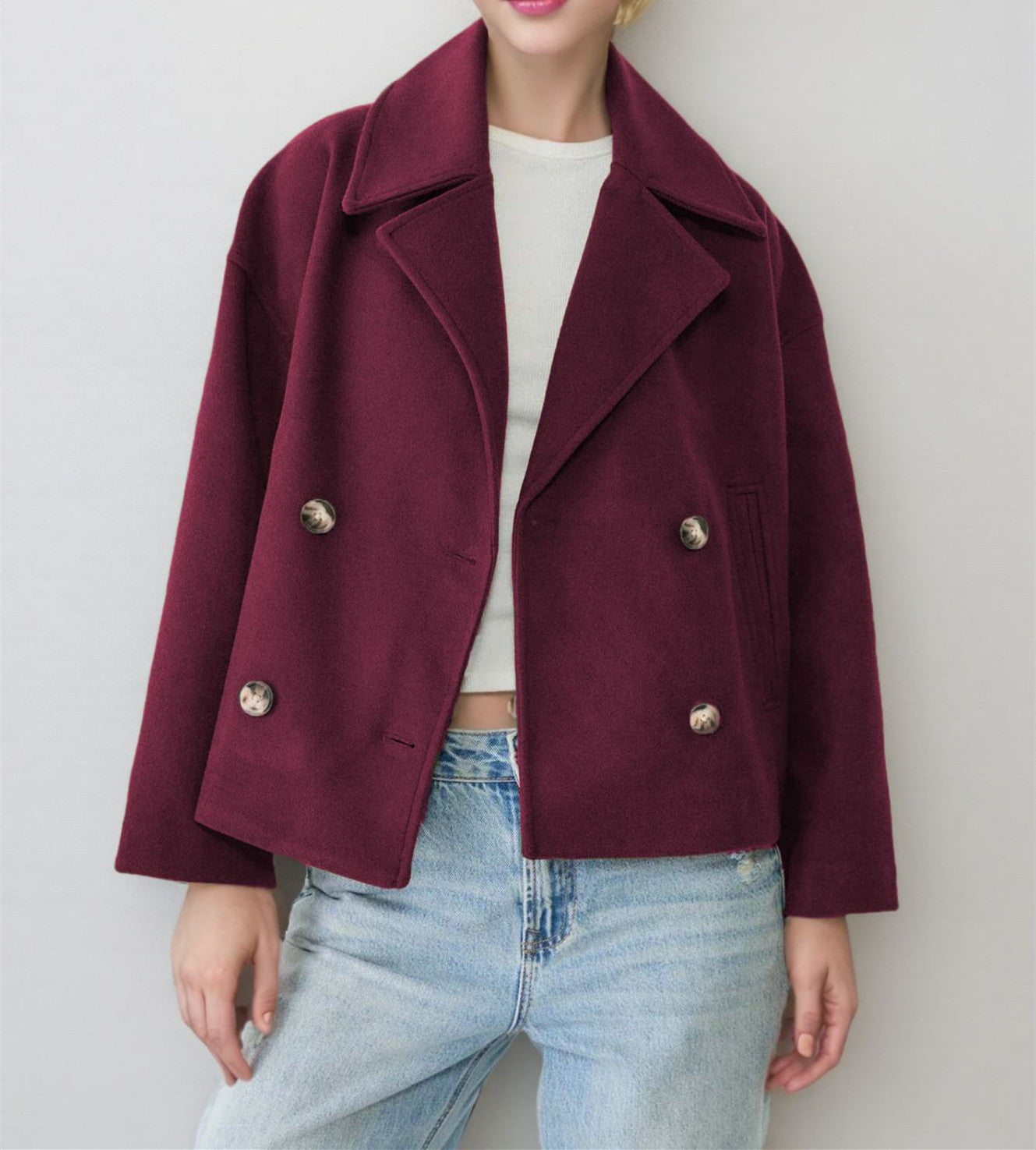 ALESSANDRA - Versatile cappotto corto a doppio bottone