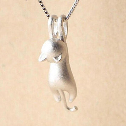 Argento sterling – Collana con gatto giocoso